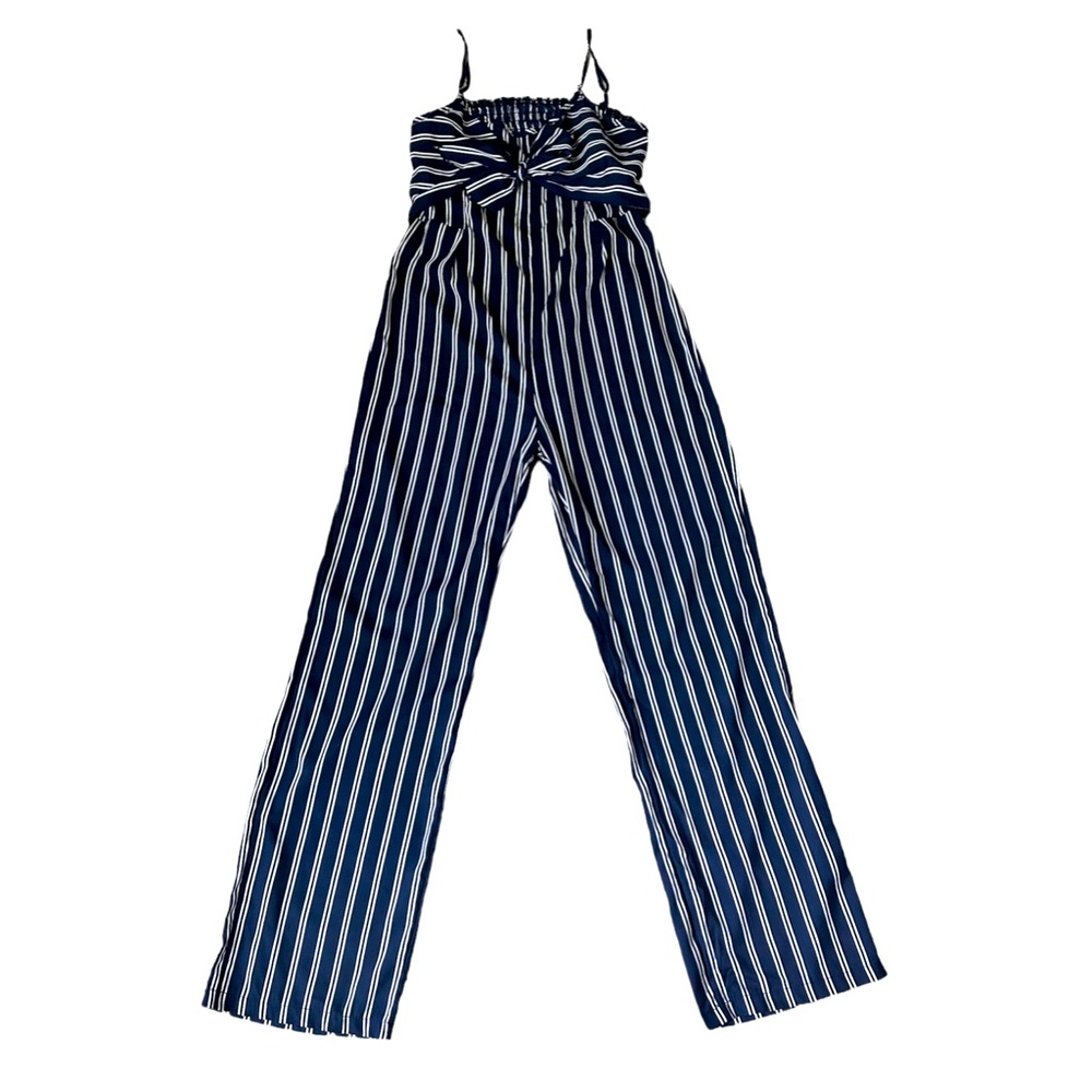 Blue And White Stripe Jumpsuit